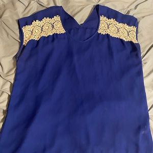 Blue top with lace